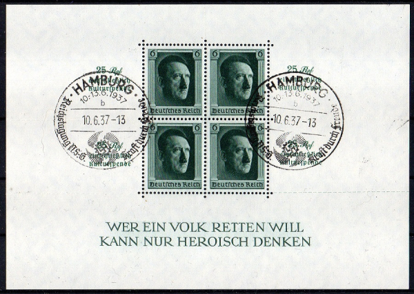 Michel Nr. 648 (Block9), Kulturförderung gestempelt FDC.